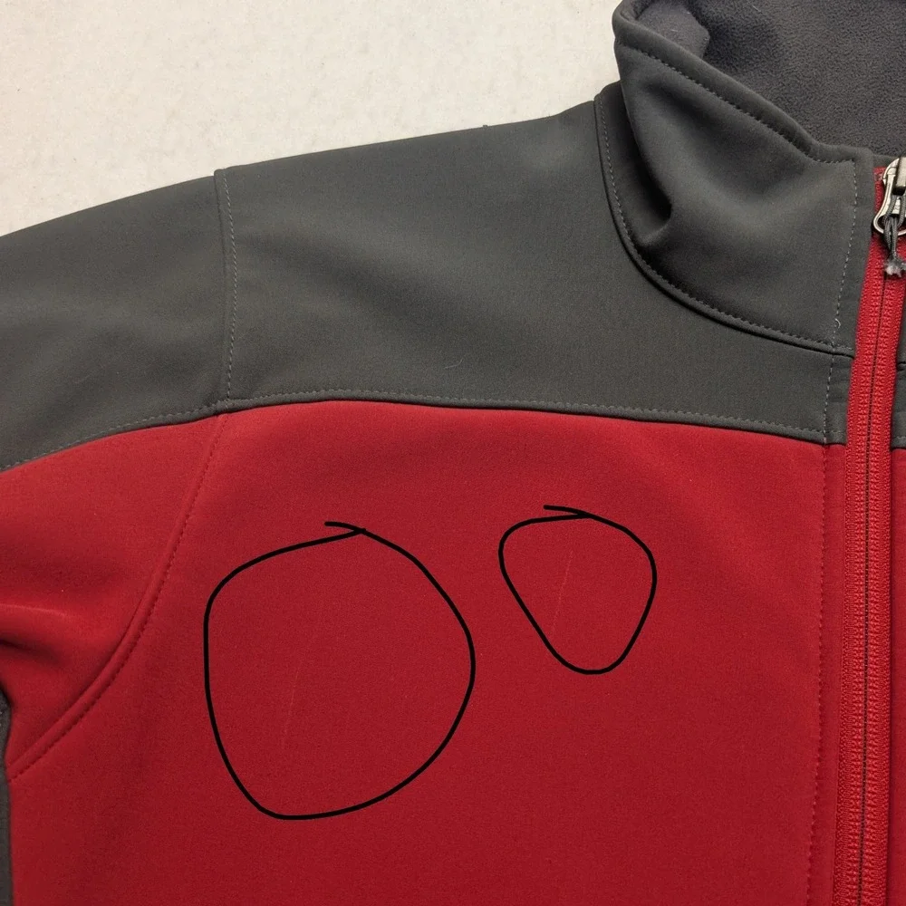 The North Face Apex Bionic Jacket Mens Small Red Grey Softshell Windproof Zip